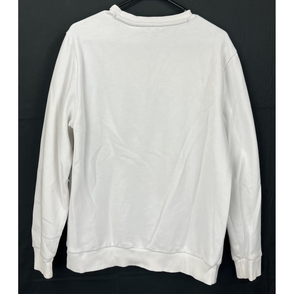 EUC Calvin Klein Men White Gray Colorblock Crewneck Fleece Sweatshirt Pullover M - Picture 7 of 8